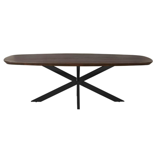 Table de repas 240 cm bords arrondis CORTINA Couleur marron / noir <span itemprop=