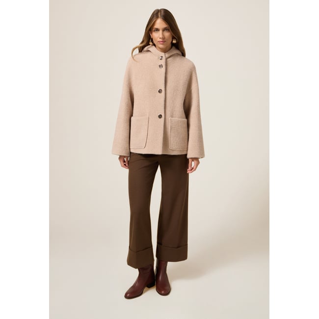 Manteau court beige <span itemprop=