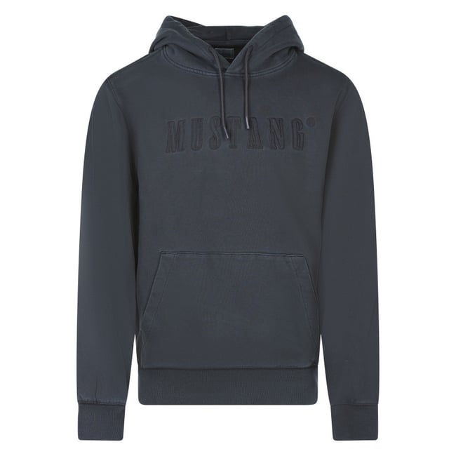 Sweat en coton noir uni avec une coupe droite et un col à capuche noir <span itemprop=