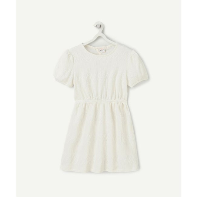 Robe à manches courtes blanc <span itemprop=
