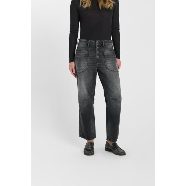 Jeans loose, large balloon , longueur 34 black / black <span itemprop=