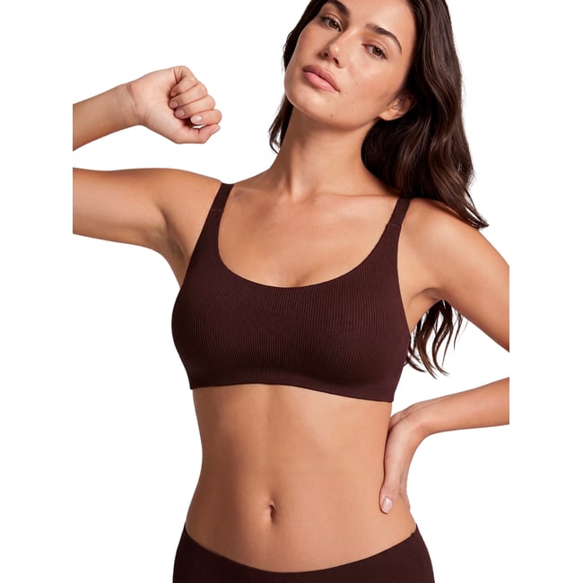 Soutien-gorge sans armatures coques amovibles ONE marron <span itemprop=