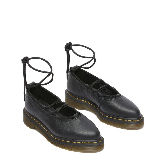 Ballerines Elphie II en cuir Virginia noir <span itemprop=