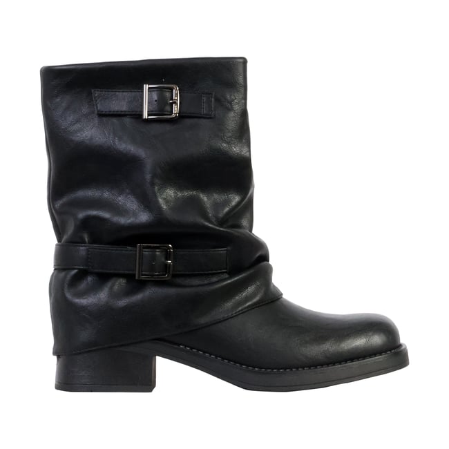 Bottines à Boucles Brides Super Mode noir <span itemprop=