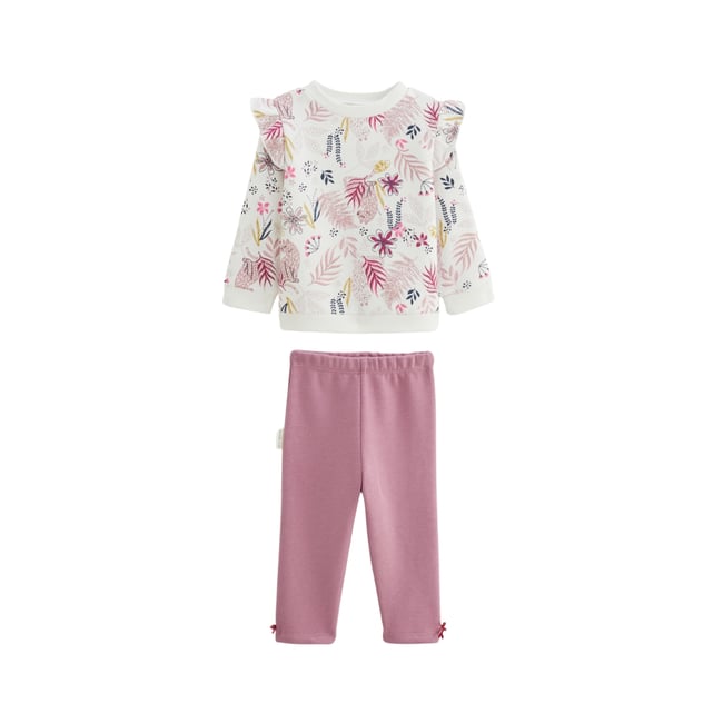 Ensemble bébé sweat et legging en molleton Louisa rose <span itemprop=