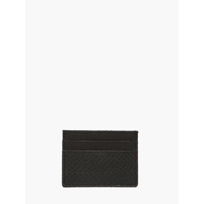 Porte-cartes Sous L'Eau cuir de saumon noir <span itemprop=