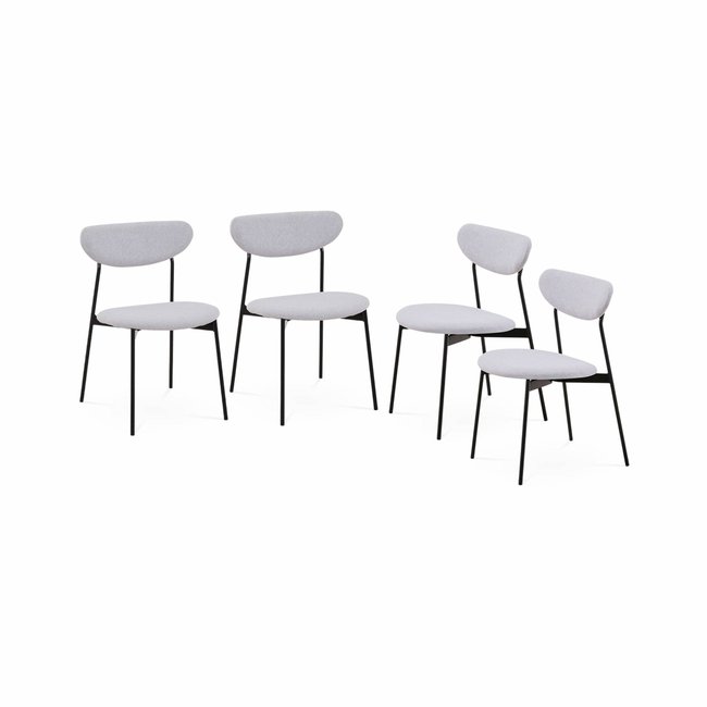 Chaise scandinave acier (lot de 4) ARTY Couleur gris clair <span itemprop=