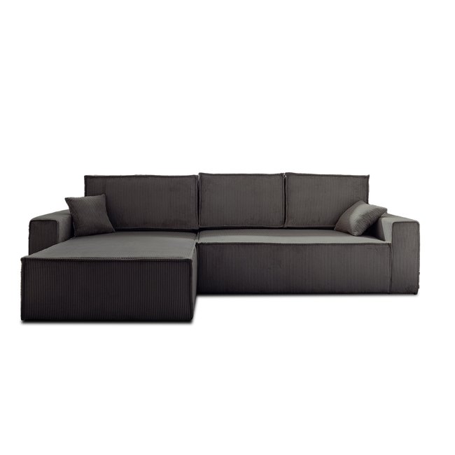 Canapé d'Angle Convertible en Velours côtelé 4 places - DELLIA - LISA DESIGN