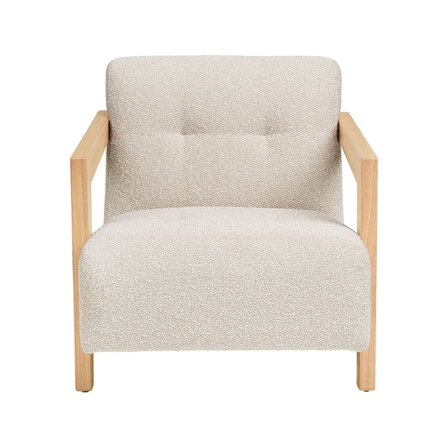 Fauteuil en tissu texturé avec accoudoirs, LOLA Couleur beige <span itemprop=