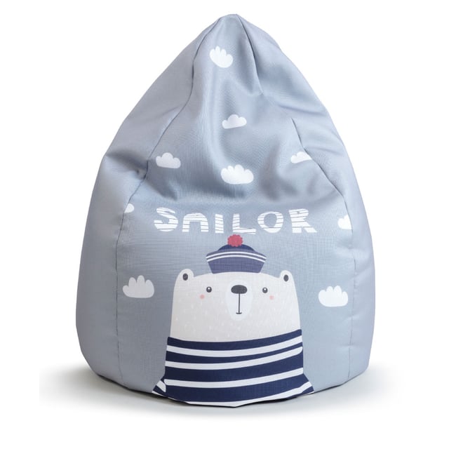 Pouf poire enfant OURSON XL Couleur multicolor <span itemprop=