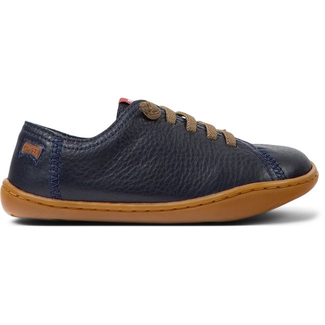 Baskets À Lacets Élastiques Cuir Peu Cami bleu <span itemprop=