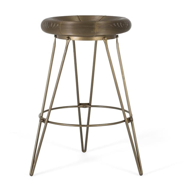 Tabouret Haut Métal Or Couleur or <span itemprop=