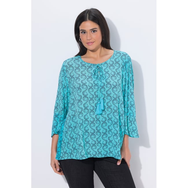 Tunique coupe évasée aqua foncé <span itemprop=