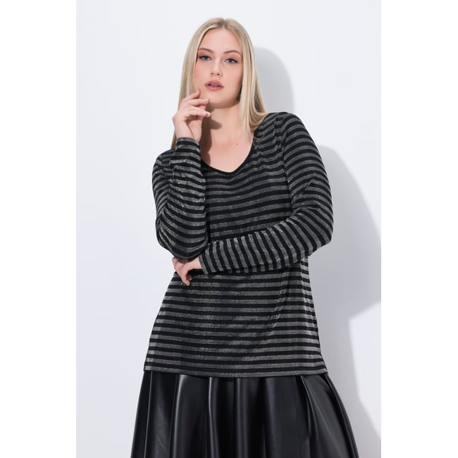 T-shirt à bande scintillante Classic noir <span itemprop=