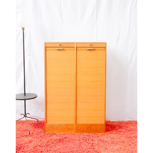 Meuble de métier en chêne Fernand N°485 - Bon état Couleur bois foncé <span itemprop=