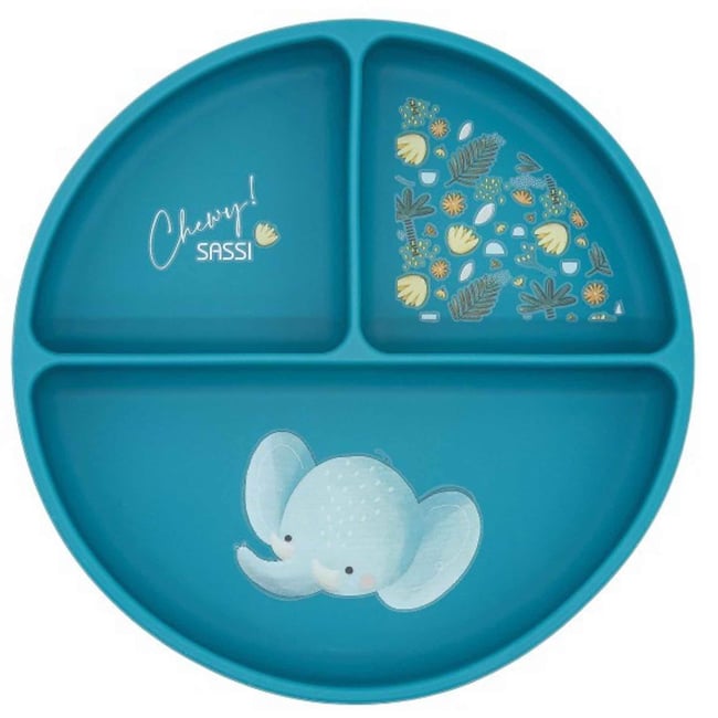 Assiette compartimentée en silicone avec ventouse ANIMAUX ANIMAUX - SASSI JUNIOR