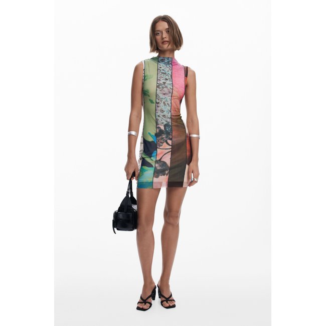 Desigual - Robe mini à panneaux vert <span itemprop=