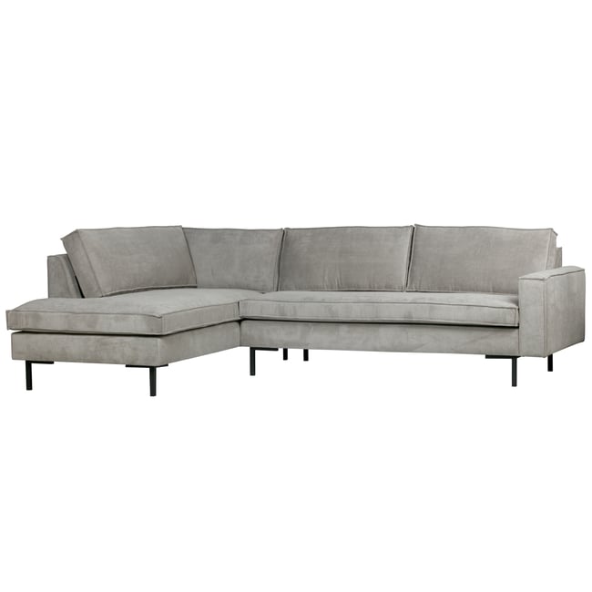 Canapé d'angle gauche en tissu côtelé ARWIN Couleur patiné vert <span itemprop=