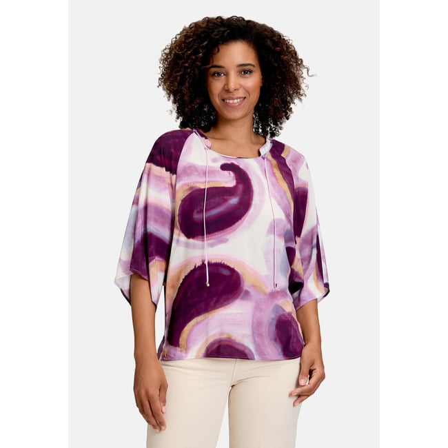 Blouse casual à motifs blanc/violet <span itemprop=