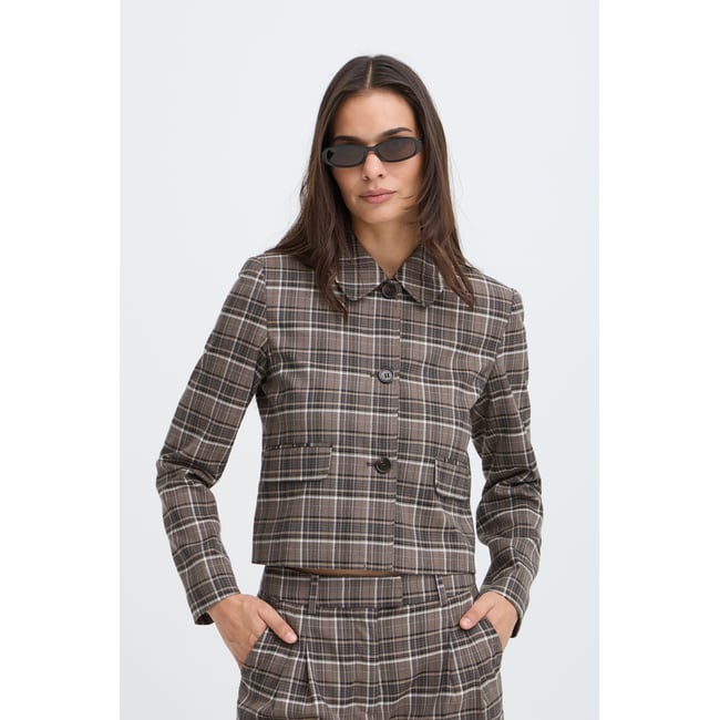 Blazer sepia check <span itemprop=