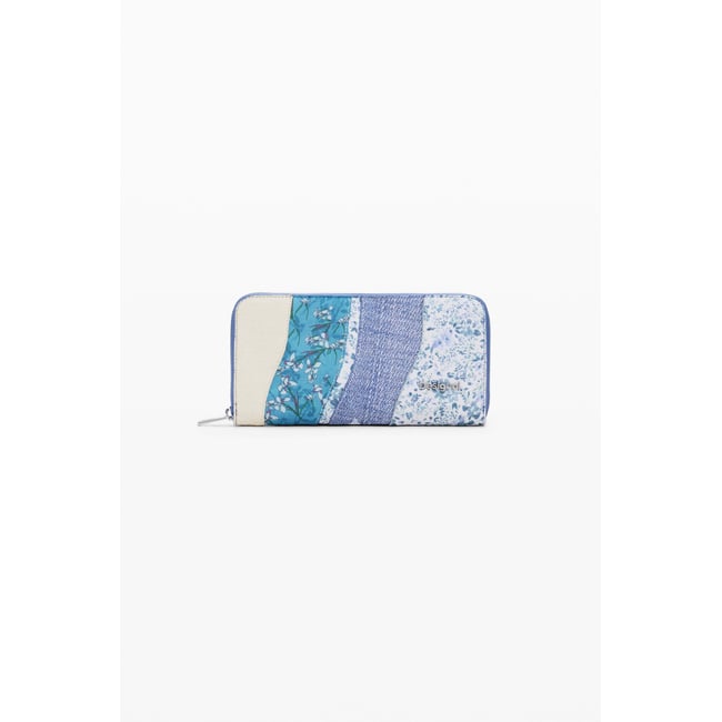 Portefeuille allongé patch multicolore <span itemprop=