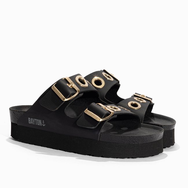 Sandales Vegan JACKIE pour femme noir <span itemprop=