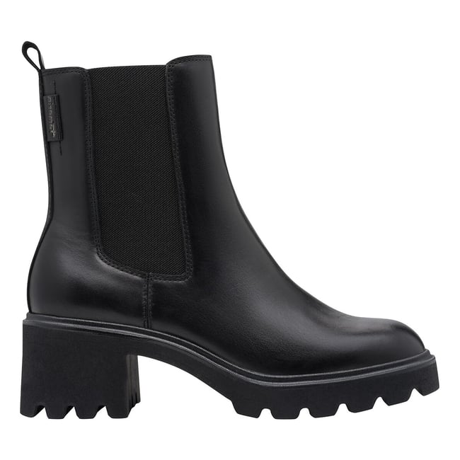 Botines chelsea de piel negro <span itemprop=