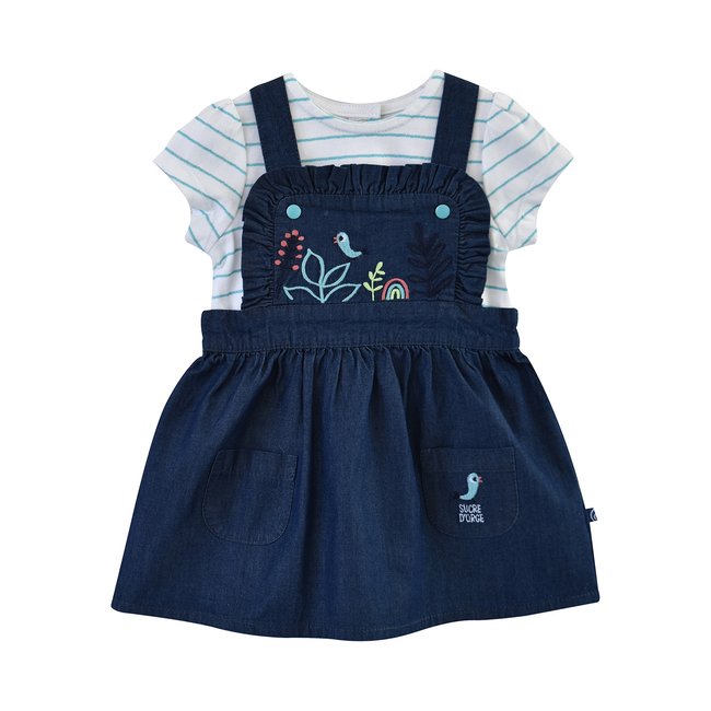 Ensemble tee shirt robe estrella en jean bleu <span itemprop=