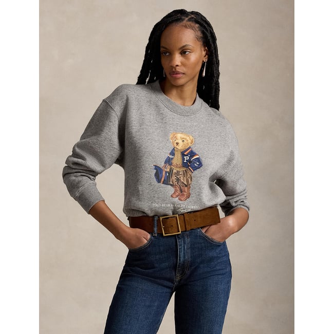 Sweat col rond, POLO BEAR gris <span itemprop=