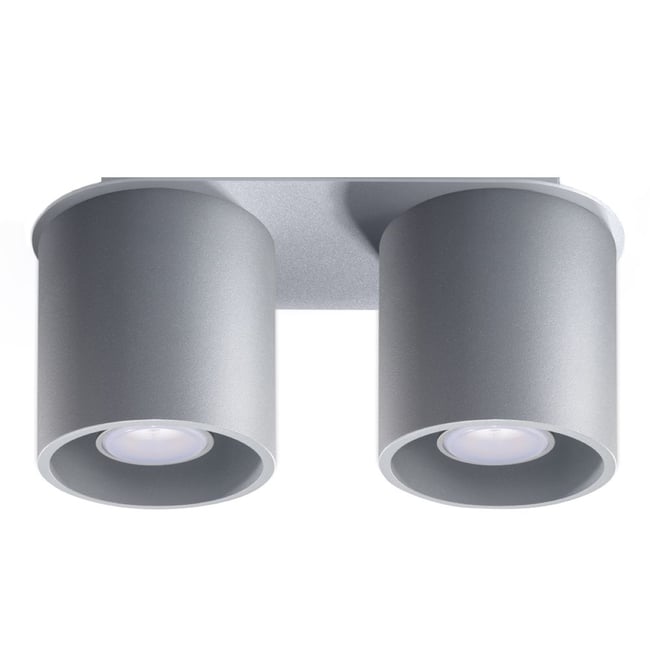 Plafonnier Aluminium Gris GU10 2 Orbis Couleur gris <span itemprop=
