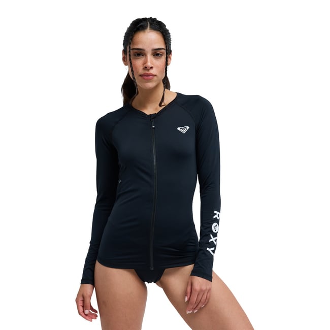 Lycra zippé à manches longues ESSENTIALS. noir anthracite <span itemprop=