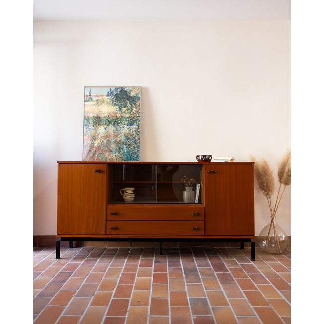 Charismatique enfilade Margaret N°751 - Bon état Couleur bois foncé <span itemprop=
