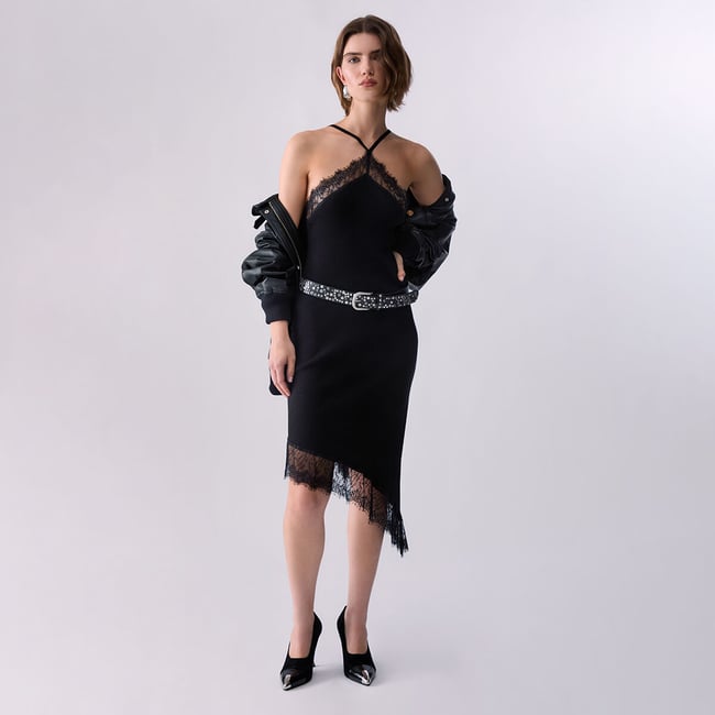 Robe Midi en Maille avec Dentelle - LIU JO