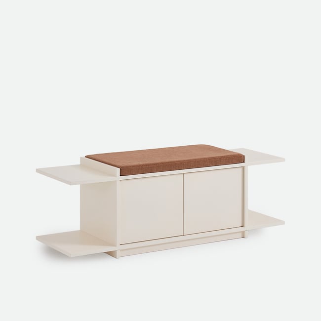 Banc d'entrée, avec coussin d'assise, MILOR Couleur ivoire <span itemprop=