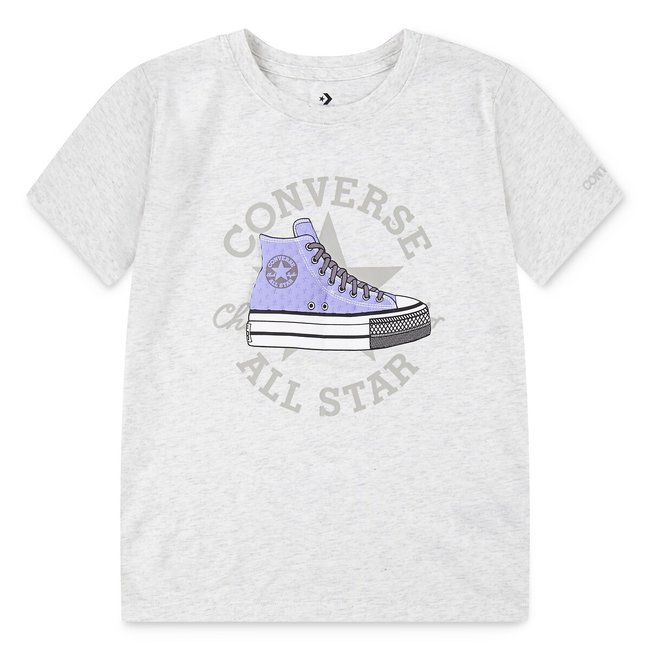 T-shirt imprimé devant gris clair <span itemprop=