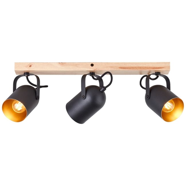 Plafonnier    TRONTE Couleur doré noir <span itemprop=