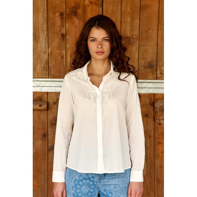 Chemisier manches longues col chemise uni CHAWIE - LA PETITE ETOILE