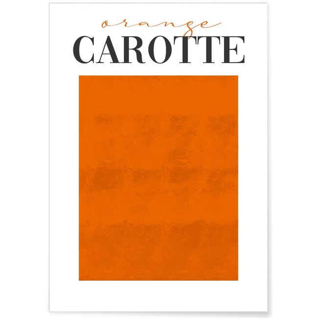 Affiche Orange Carotte Couleur blanc <span itemprop=