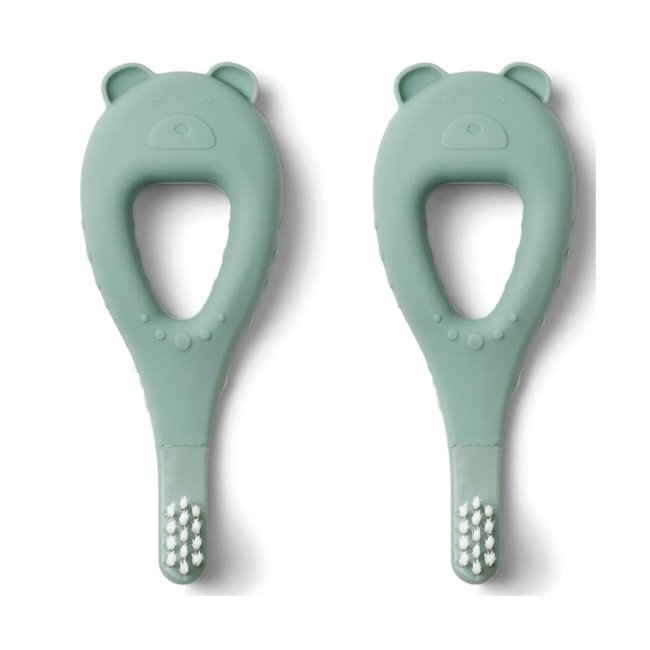 Lot de 2 brosses à dent Janelle vert d'eau, blanc <span itemprop=