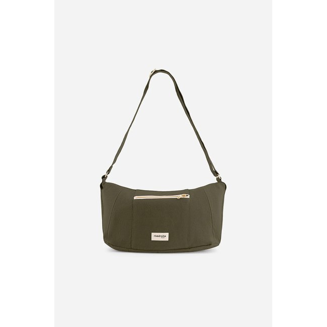 Crossbody-Bag aus Stoff MINI CHARLOT khaki <span itemprop=