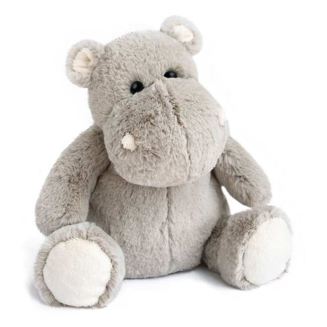 Peluche grand espace hippo'dou 25 cm gris <span itemprop=