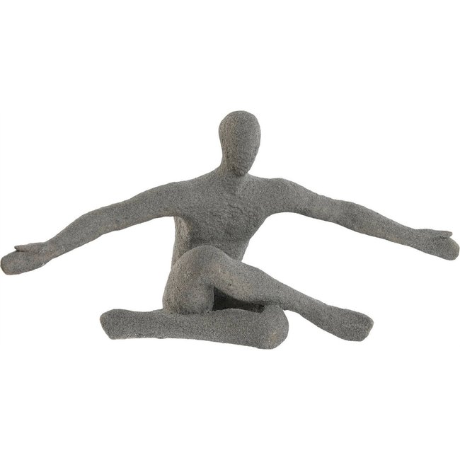 statue décorative moderne en résine  silhouette assise élégante Couleur gris minéral contemporain <span itemprop=