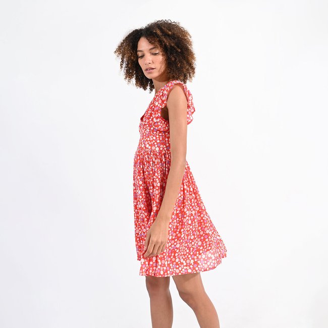 Red polka dot mini dress hotsell