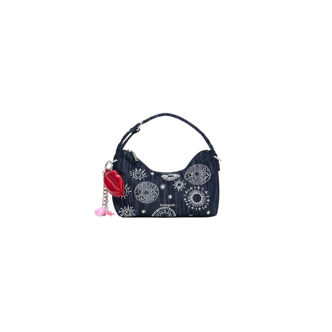 Sac brodé moyen bleu <span itemprop=