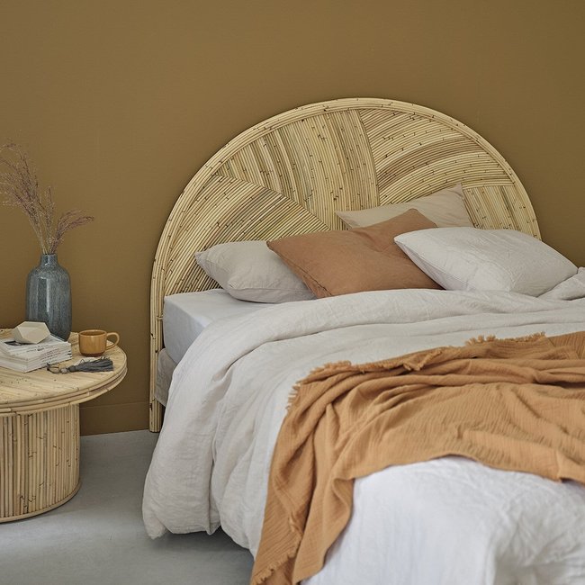 Tête de lit en canne de rotin 160 cm  ALMA Couleur naturel <span itemprop=