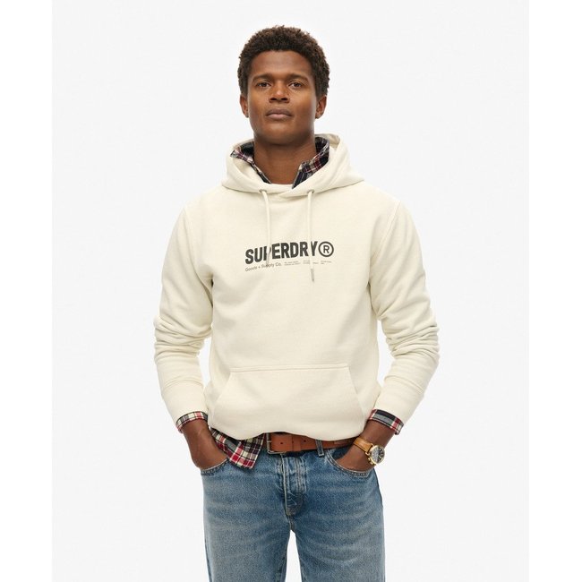 Sweat à capuche Utility Sport blanc nouvelle craie <span itemprop=