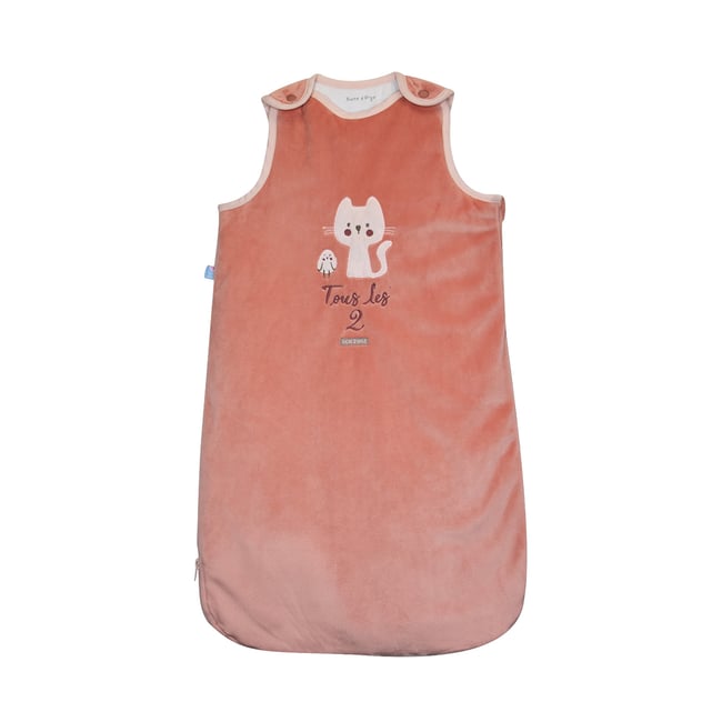 Gigoteuse 0/6m manda velours doux sans manches rose <span itemprop=