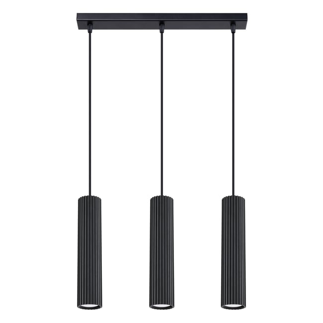 Suspension Aluminium Noir GU10 3 Karbon Line Couleur noir <span itemprop=