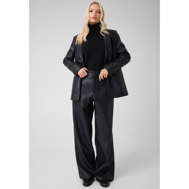 Pantalon En Simili Cuir noir <span itemprop=