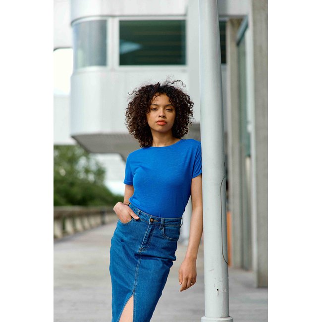 T-shirt manches courtes col rond uni ELVA - LA PETITE ETOILE